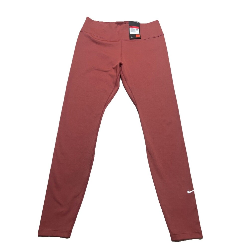 New Nike One Dry Fit High-Waisted Leggings Womens Sz.Large 7/8 Length Mauve